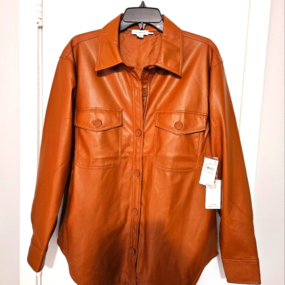 NWT Good American Better than Leather Shacket